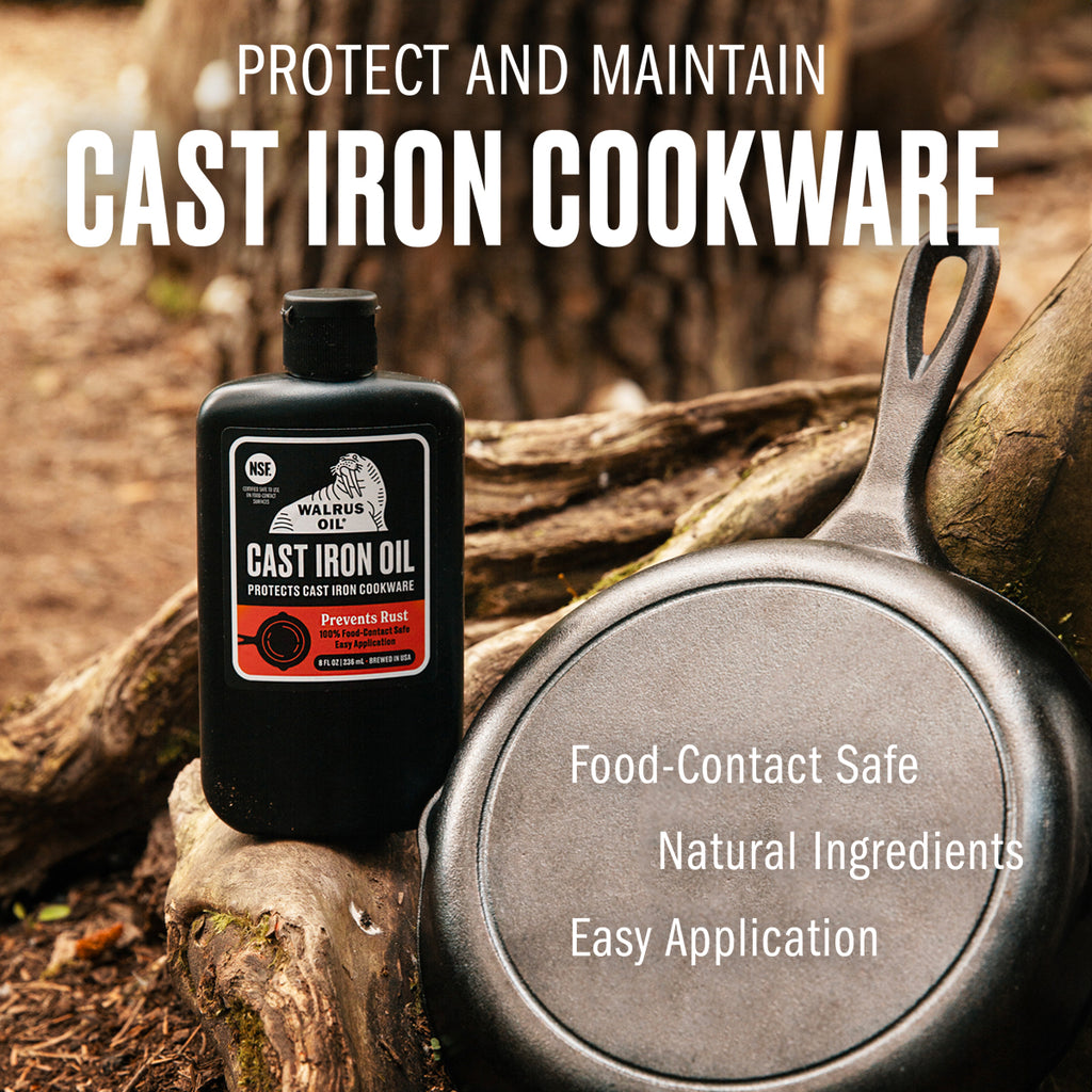 Cast Iron Oil - 100% Natural, NSF Certitfied Food-Contact Safe Walrus Oil Cast Iron Oil - 100% Natural, NSF Certitfied Food-Contact Safe Walrus Oil