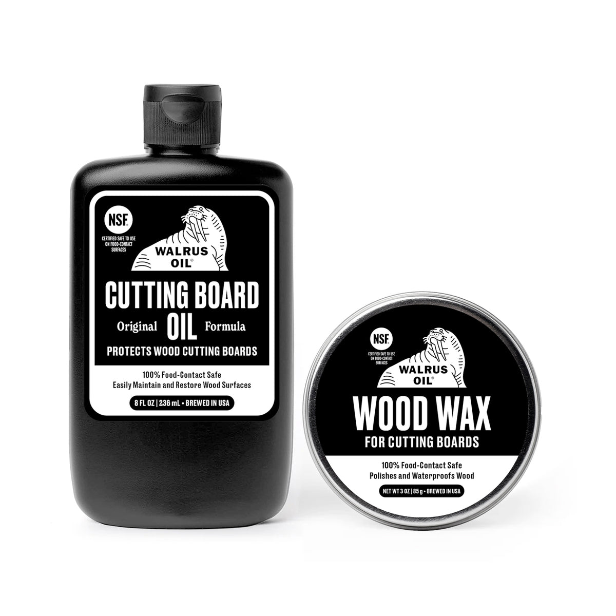 Cutting Board Oil and Wood Wax, Bundle8oz Oil and 3oz Wax