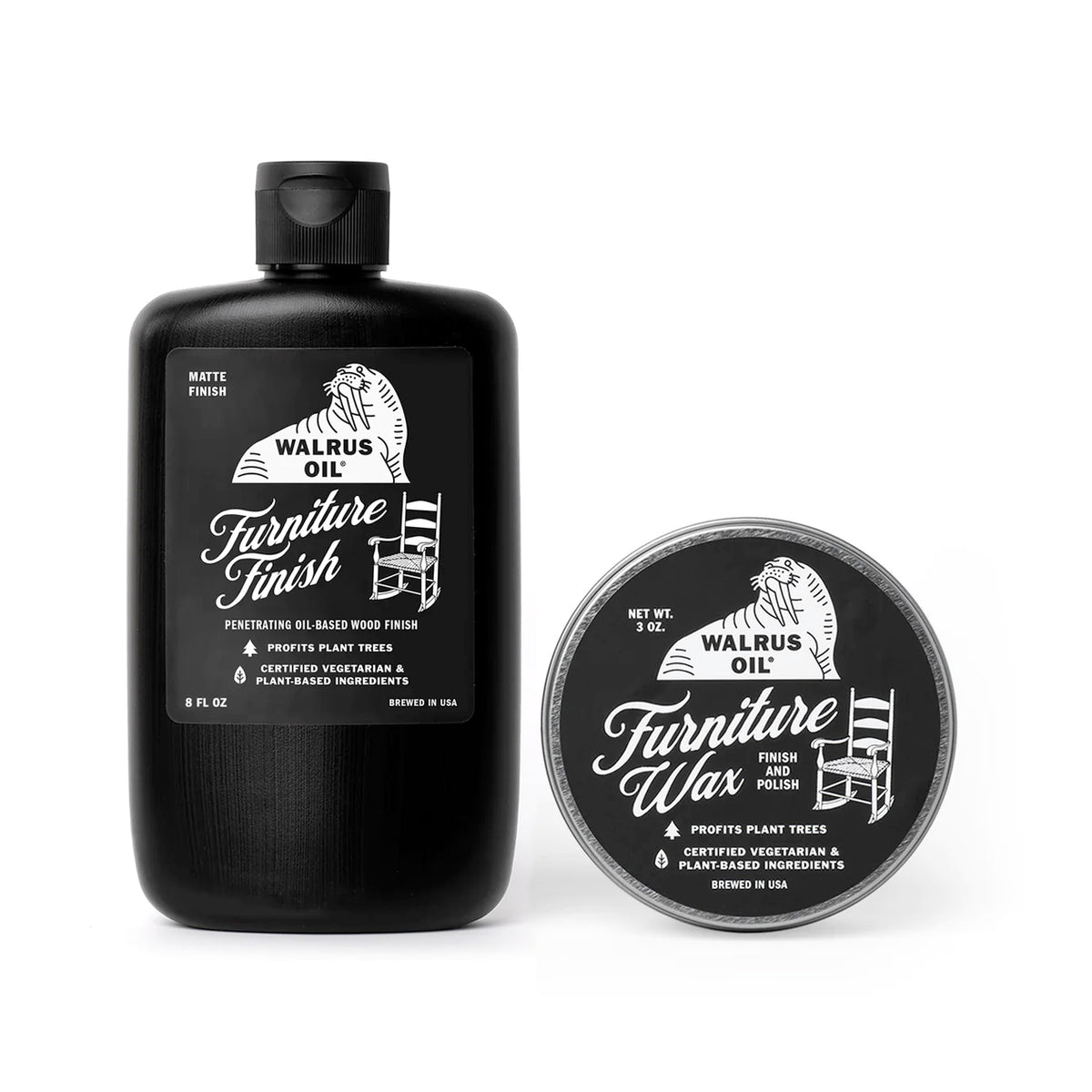 Walrus Oil Furniture Finish and Wax, Bundle