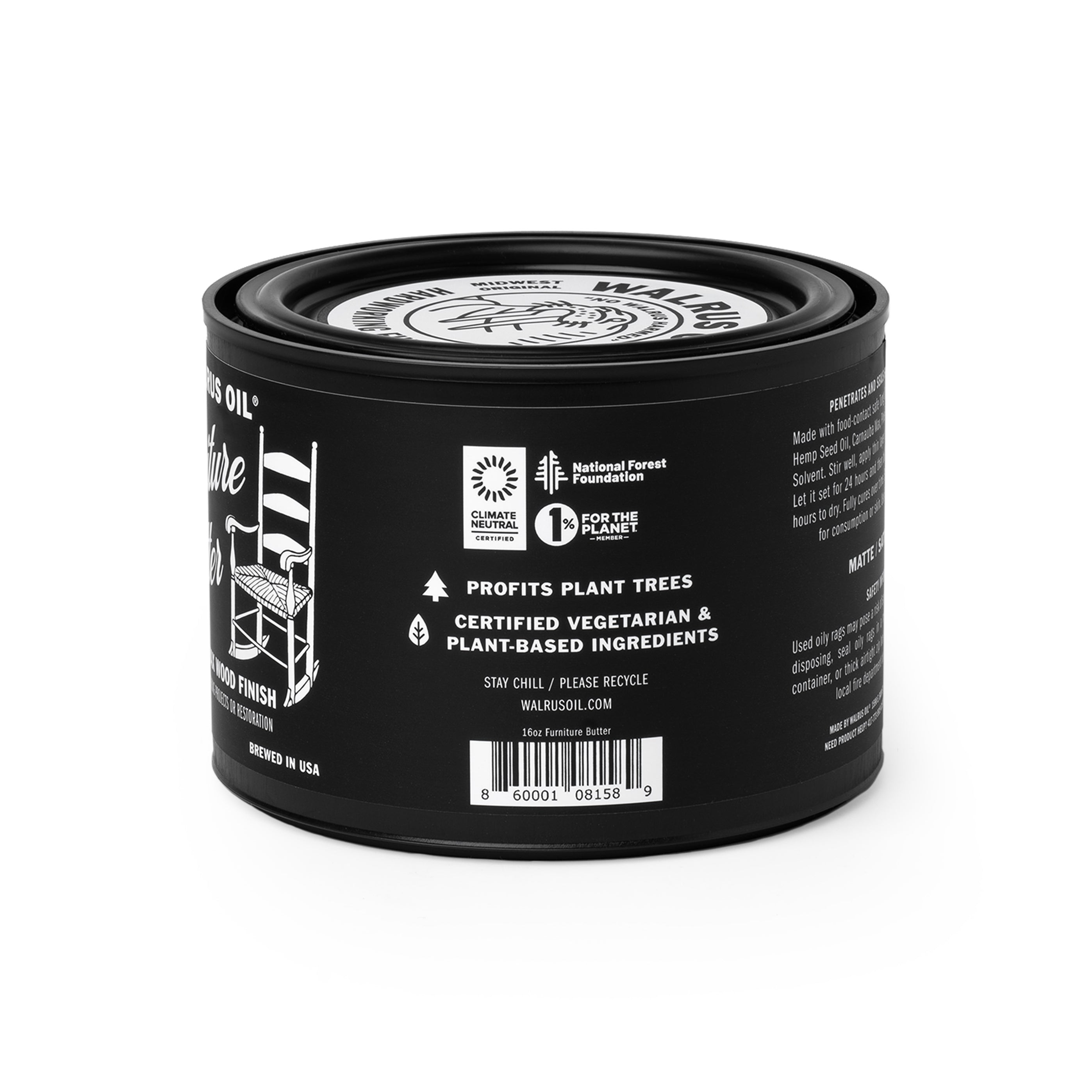 Walrus Oil Furniture Butter, Paste Wax Wood Finish