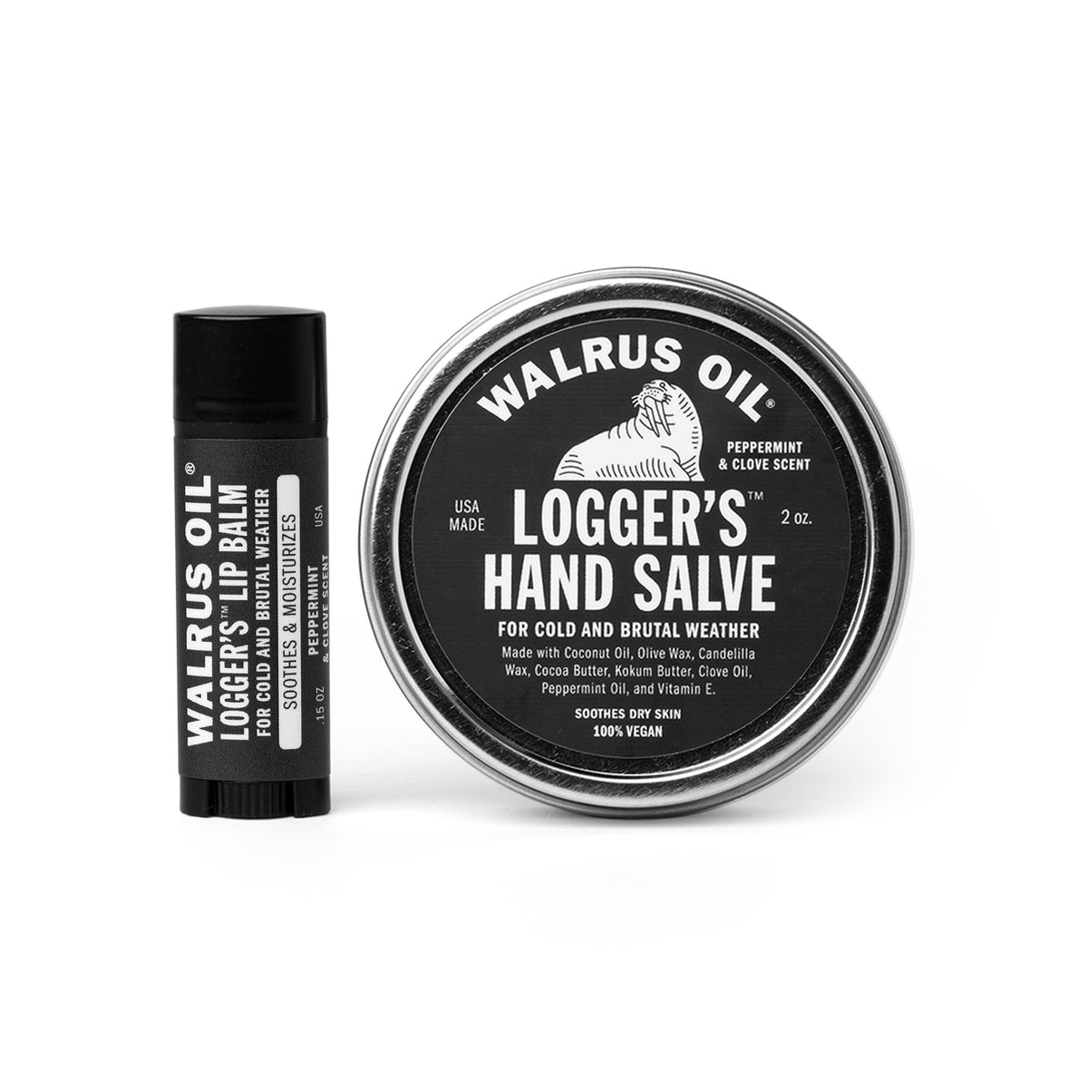 Walrus Oil, Logger's Lip Balm and Hand Salve, Bundle